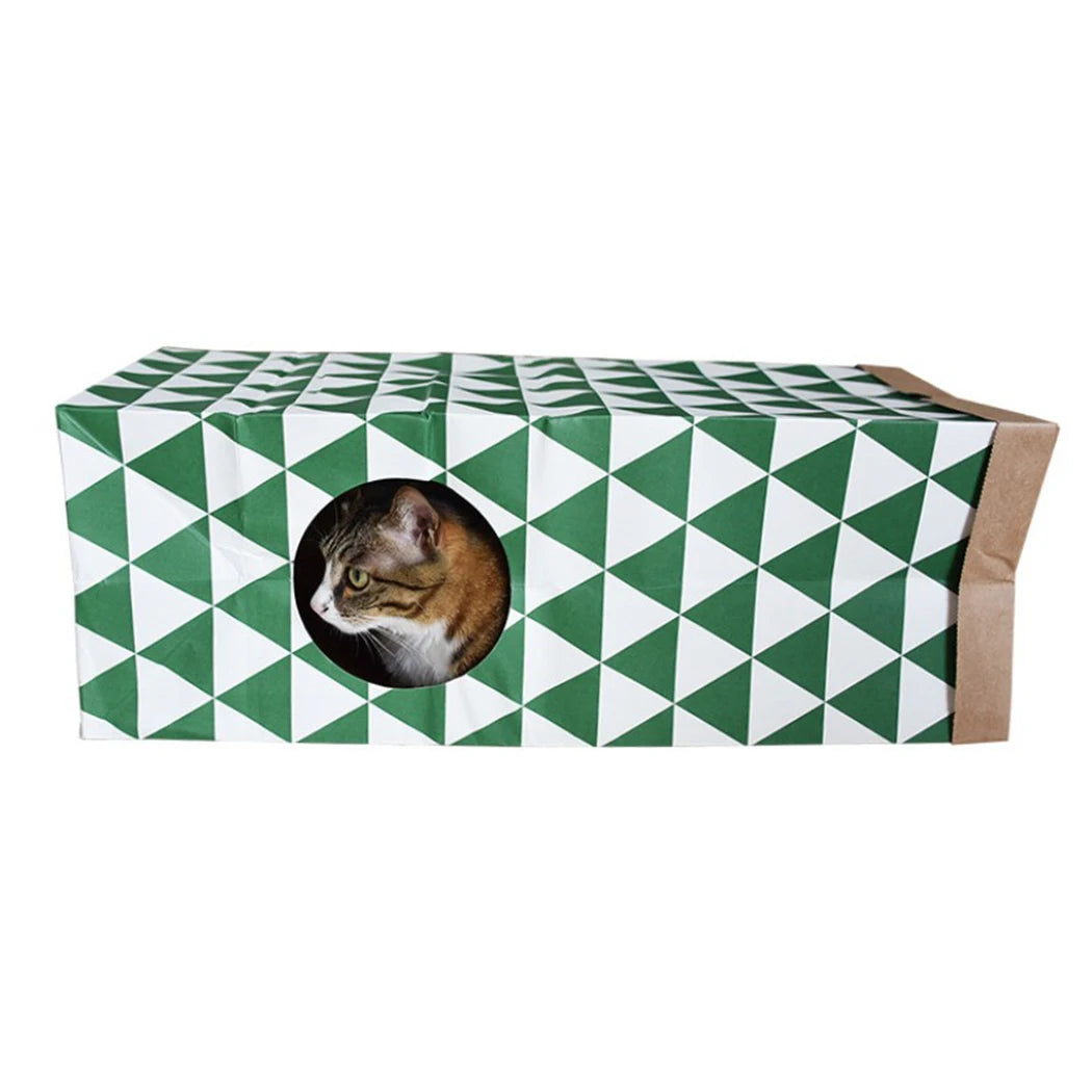 1 Piece Creative Interactive Kraft Paper Cat Tunnel House - Pet Toy & Supplies - Image 2
