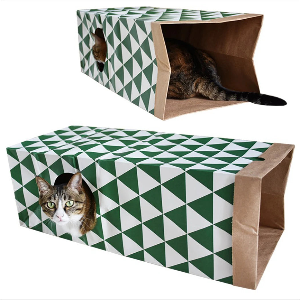 1 Piece Creative Interactive Kraft Paper Cat Tunnel House - Pet Toy & Supplies - Image 3
