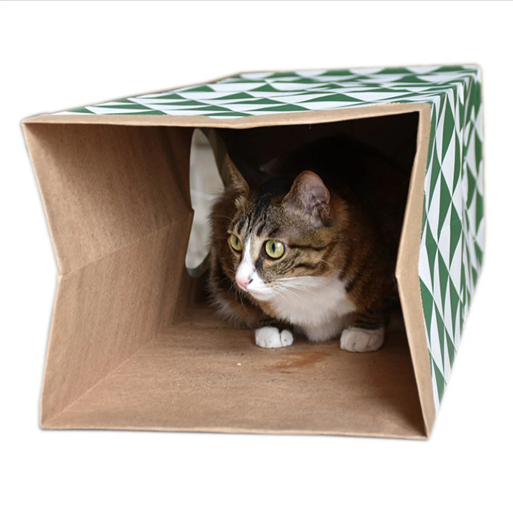1 Piece Creative Interactive Kraft Paper Cat Tunnel House - Pet Toy & Supplies - Image 4