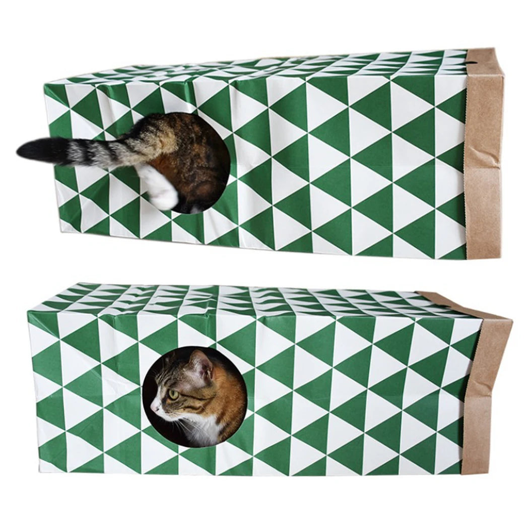 1 Piece Creative Interactive Kraft Paper Cat Tunnel House - Pet Toy & Supplies - Image 5