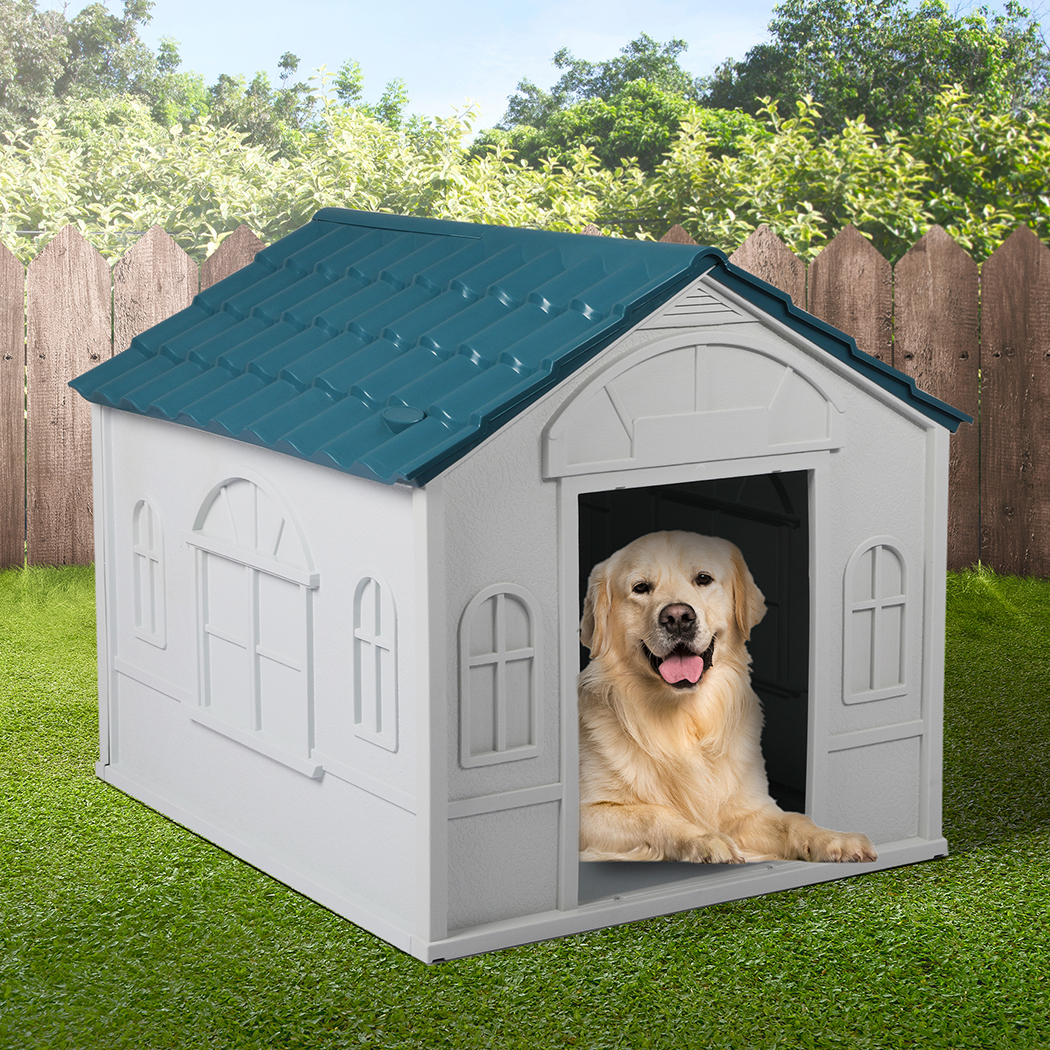 PaWz Dog Kennel Outdoor Indoor Pet Plastic L Blue - Image 8