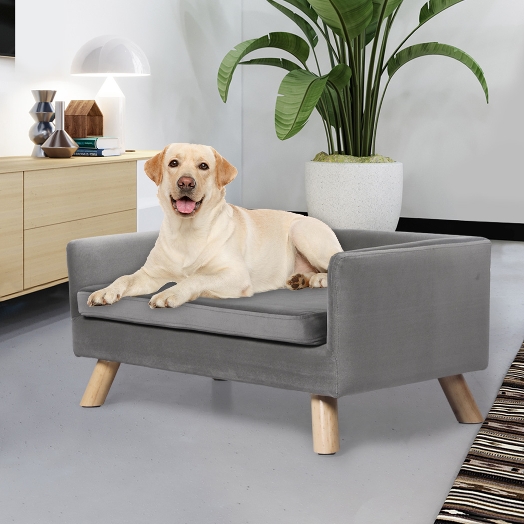 PaWz Pet Sofa Bed Dog Warm Soft Lounge Grey - Image 8