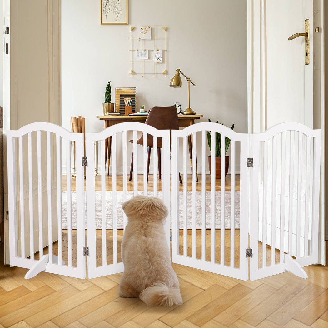 PaWz Wooden Pet Gate Dog Fence Safety White - Image 8