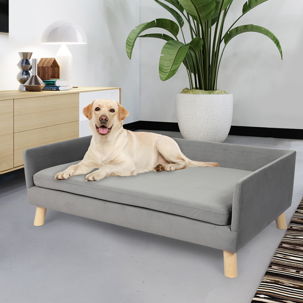 PaWz Pet Sofa Bed Dog Warm Soft Lounge Grey - Image 8
