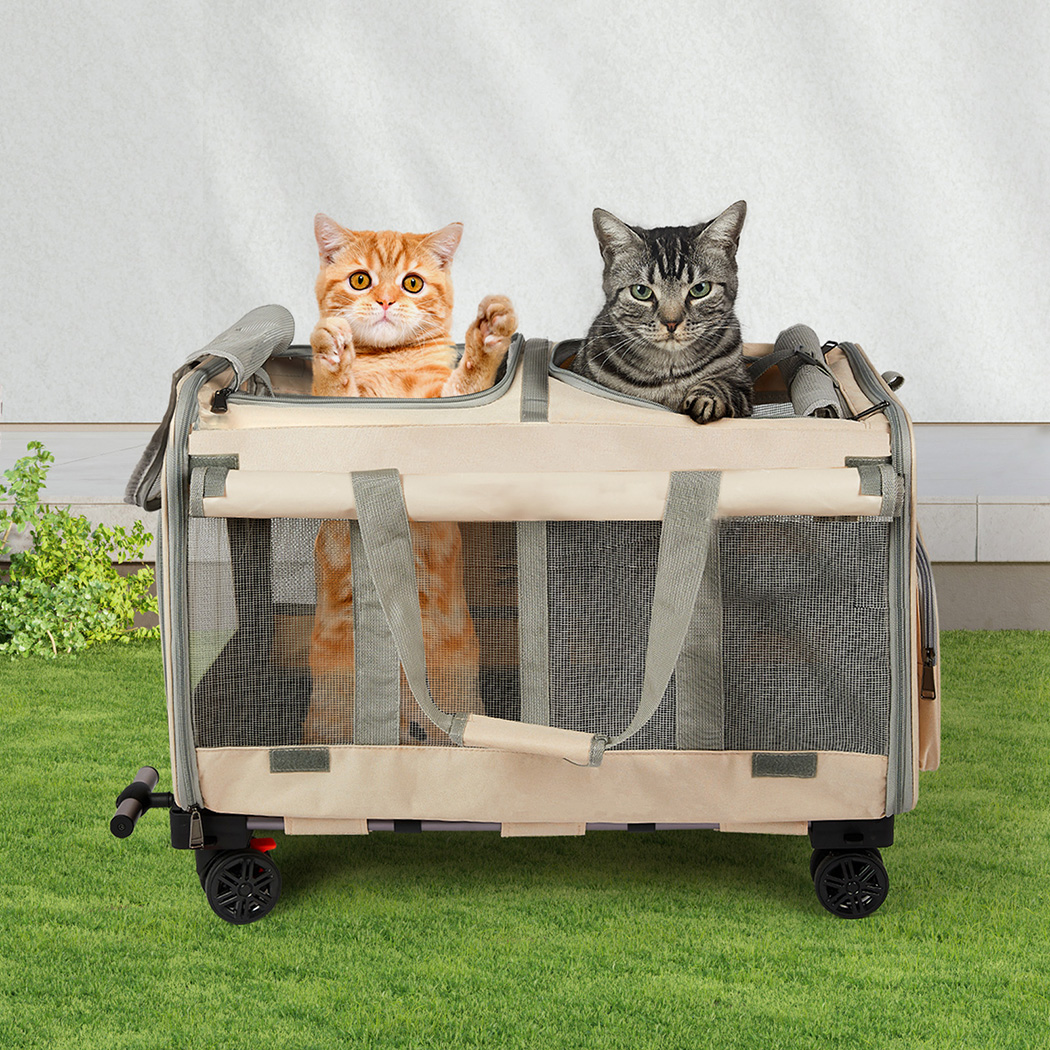 Pawz Pet Carrier 4 Wheel Portable Rolling Foldable - Image 8