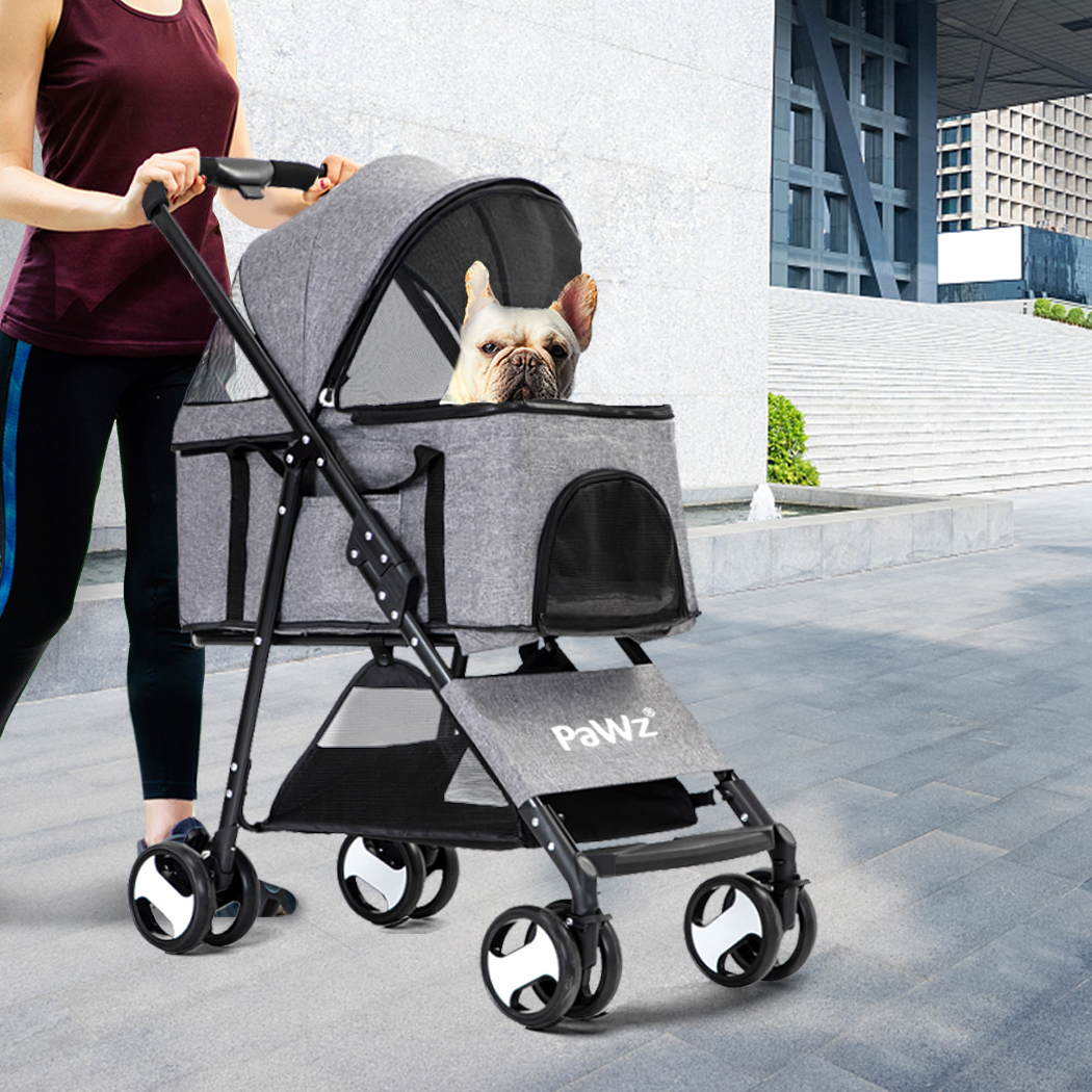 PaWz Large Pet Stroller Dog Cat Travel Grey - Image 8