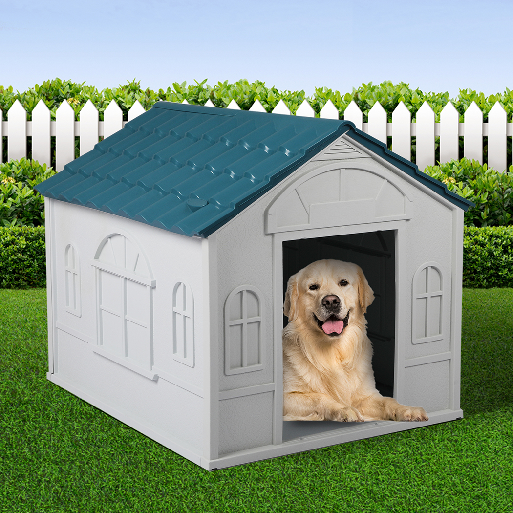 PaWz Dog Kennel Outdoor Indoor Pet Plastic L Blue - Image 7