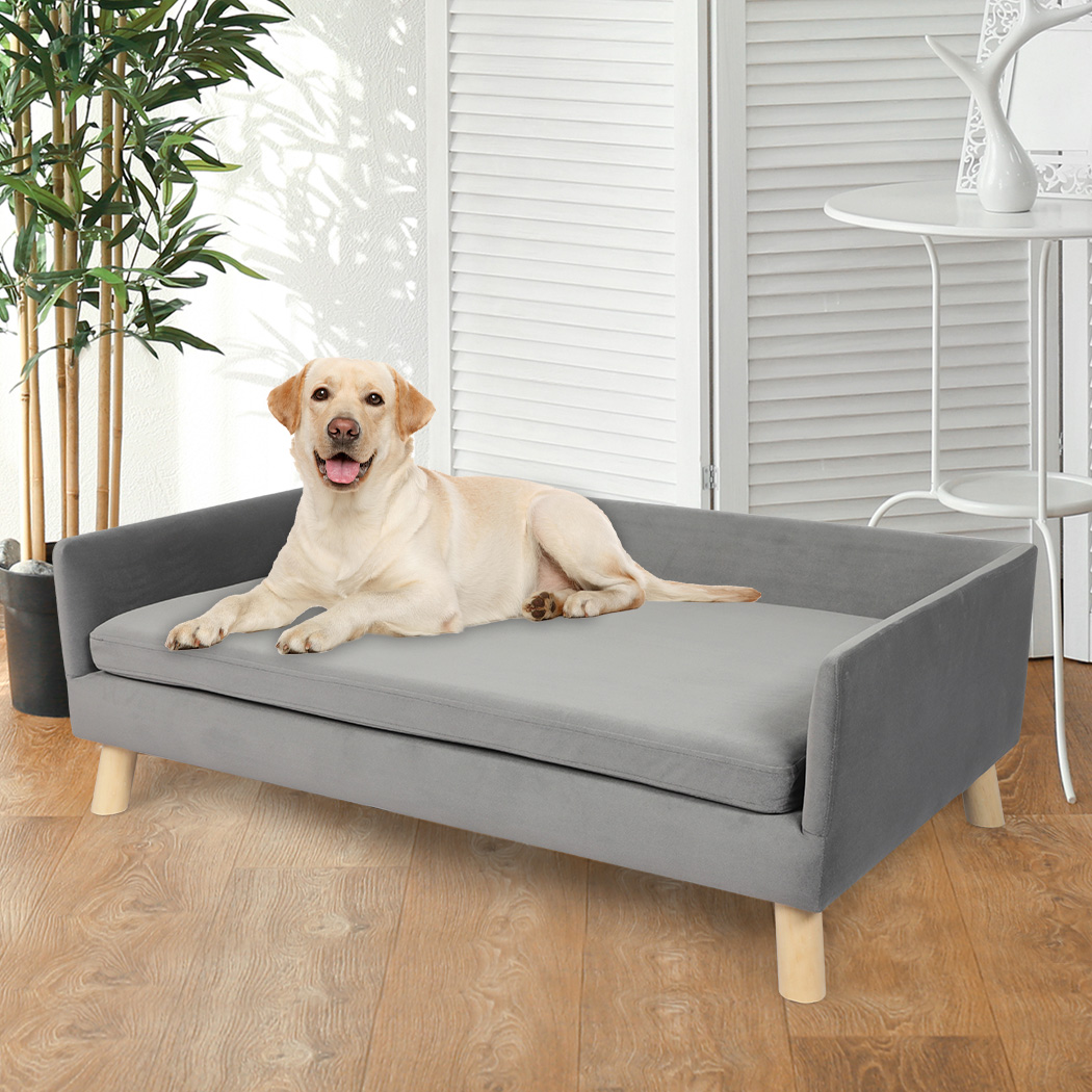 PaWz Pet Sofa Bed Dog Warm Soft Lounge Grey - Image 7