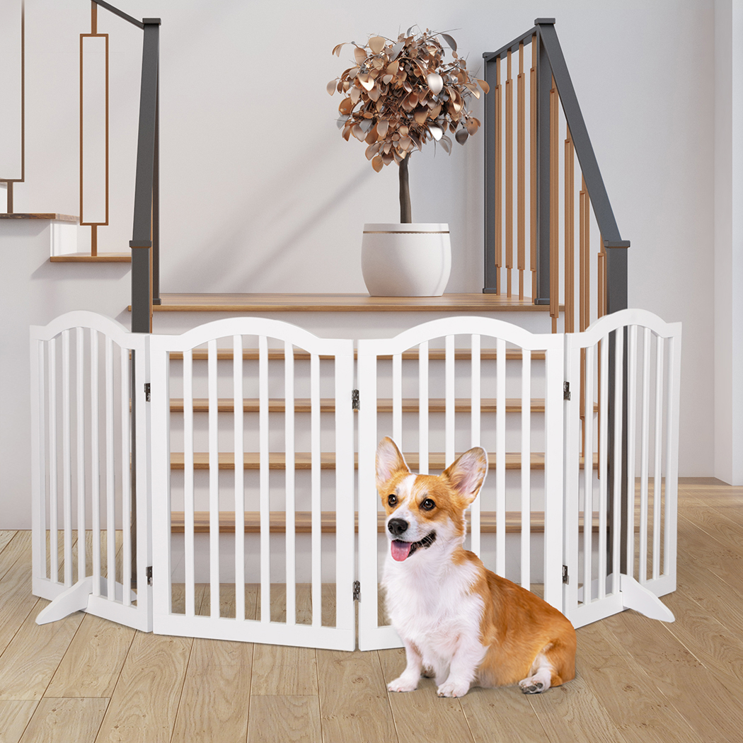 PaWz Wooden Pet Gate Dog Fence Safety White - Image 7