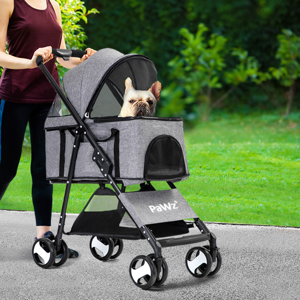 PaWz Large Pet Stroller Dog Cat Travel Grey - Image 7