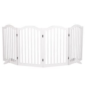 PaWz Wooden Pet Gate Dog Fence Safety White
