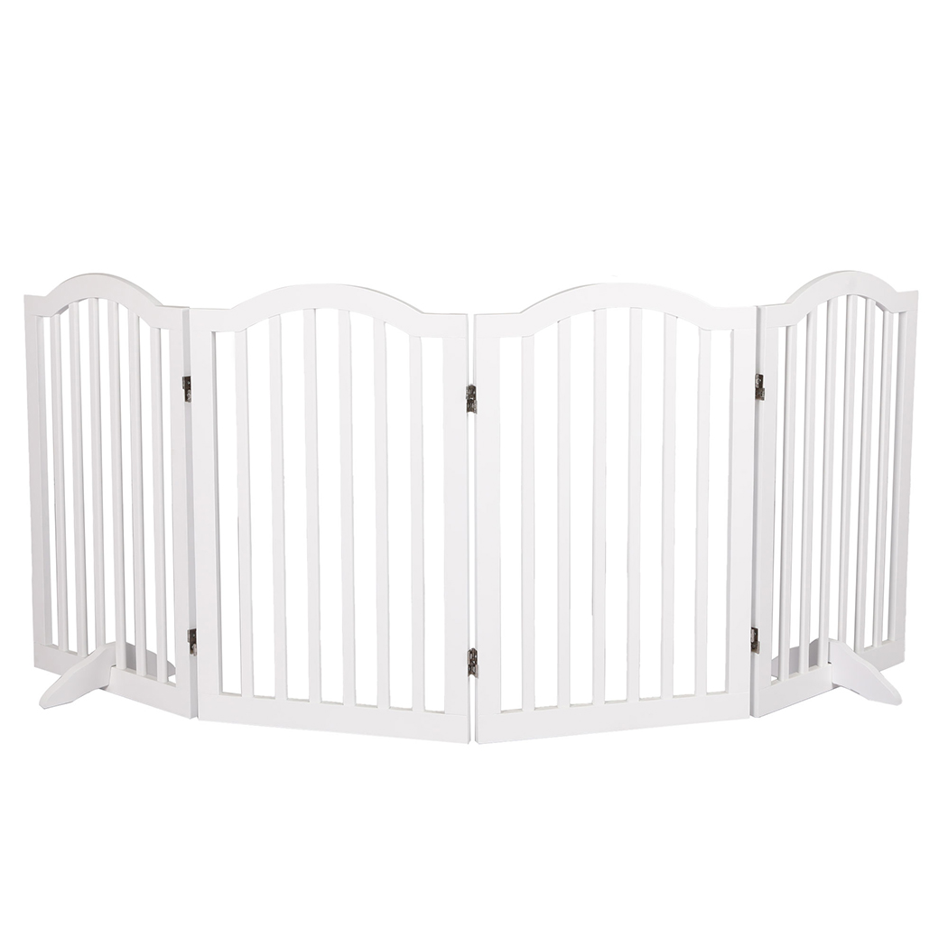 PaWz Wooden Pet Gate Dog Fence Safety White