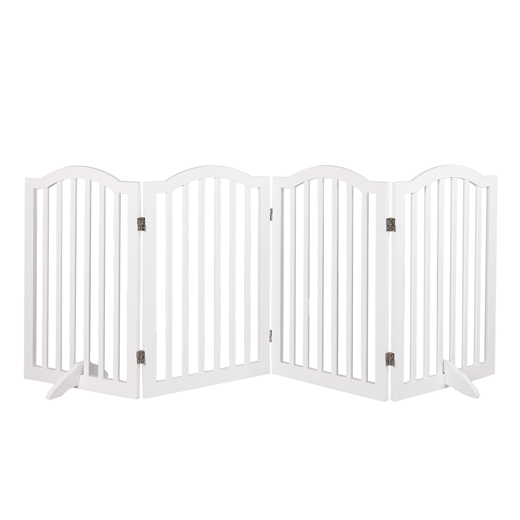 PaWz Wooden Pet Gate Dog Fence Safety White - Image 2