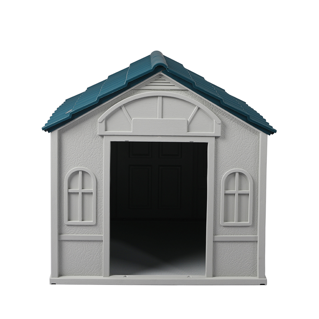 PaWz Dog Kennel Outdoor Indoor Pet Plastic L Blue - Image 2