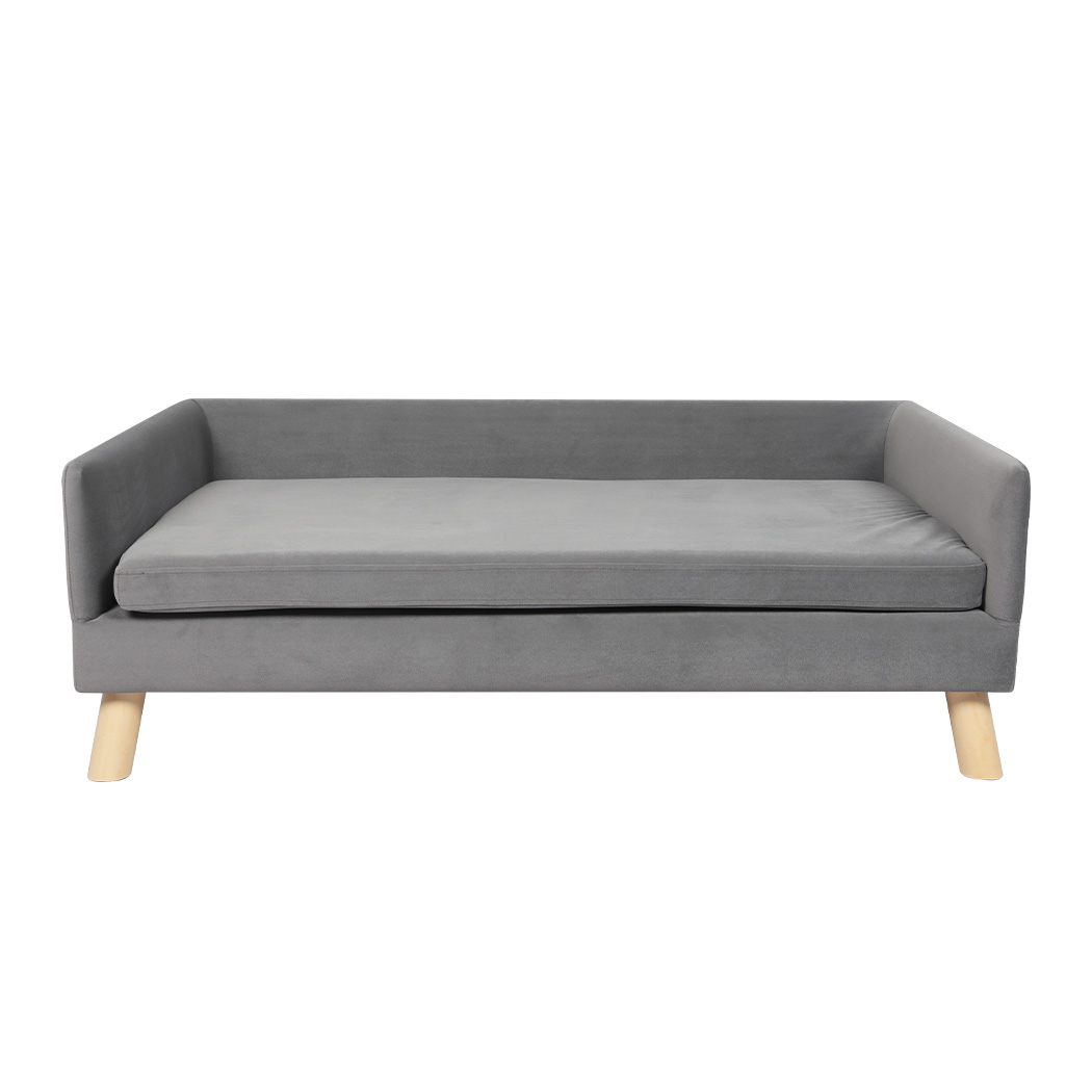 PaWz Pet Sofa Bed Dog Warm Soft Lounge Grey - Image 2