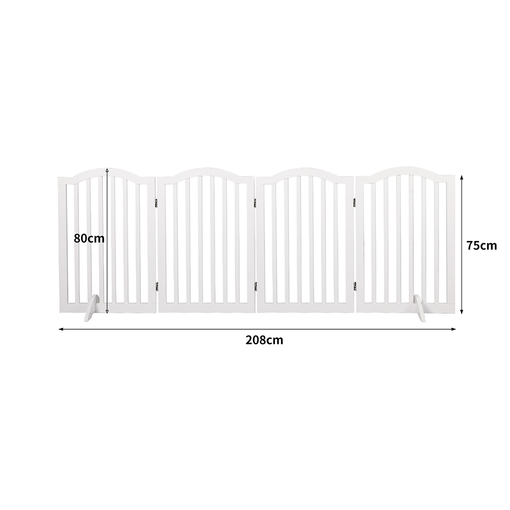 PaWz Wooden Pet Gate Dog Fence Safety White - Image 3