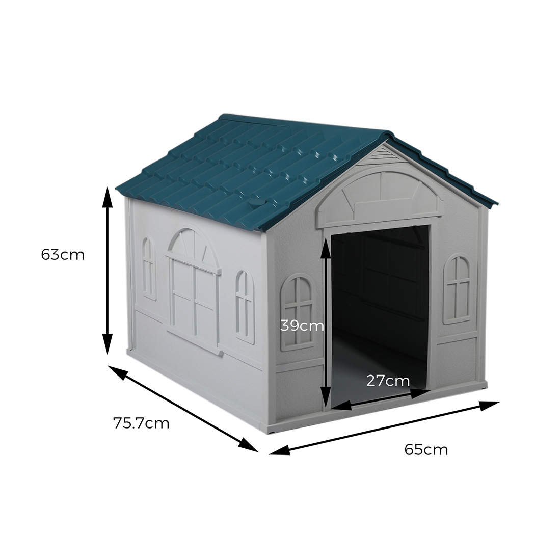 PaWz Dog Kennel Outdoor Indoor Pet Plastic L Blue - Image 3