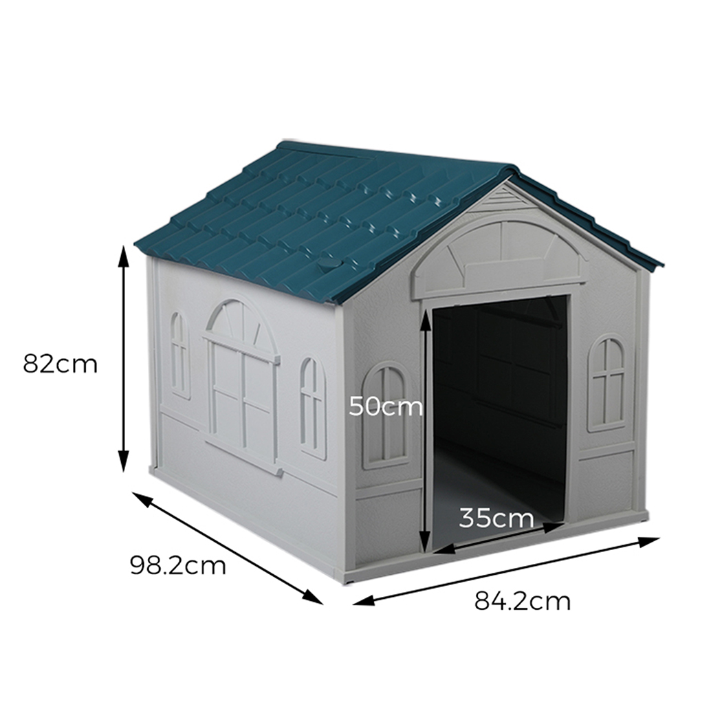 PaWz Dog Kennel Outdoor Indoor Pet Plastic XL Blue - Image 3
