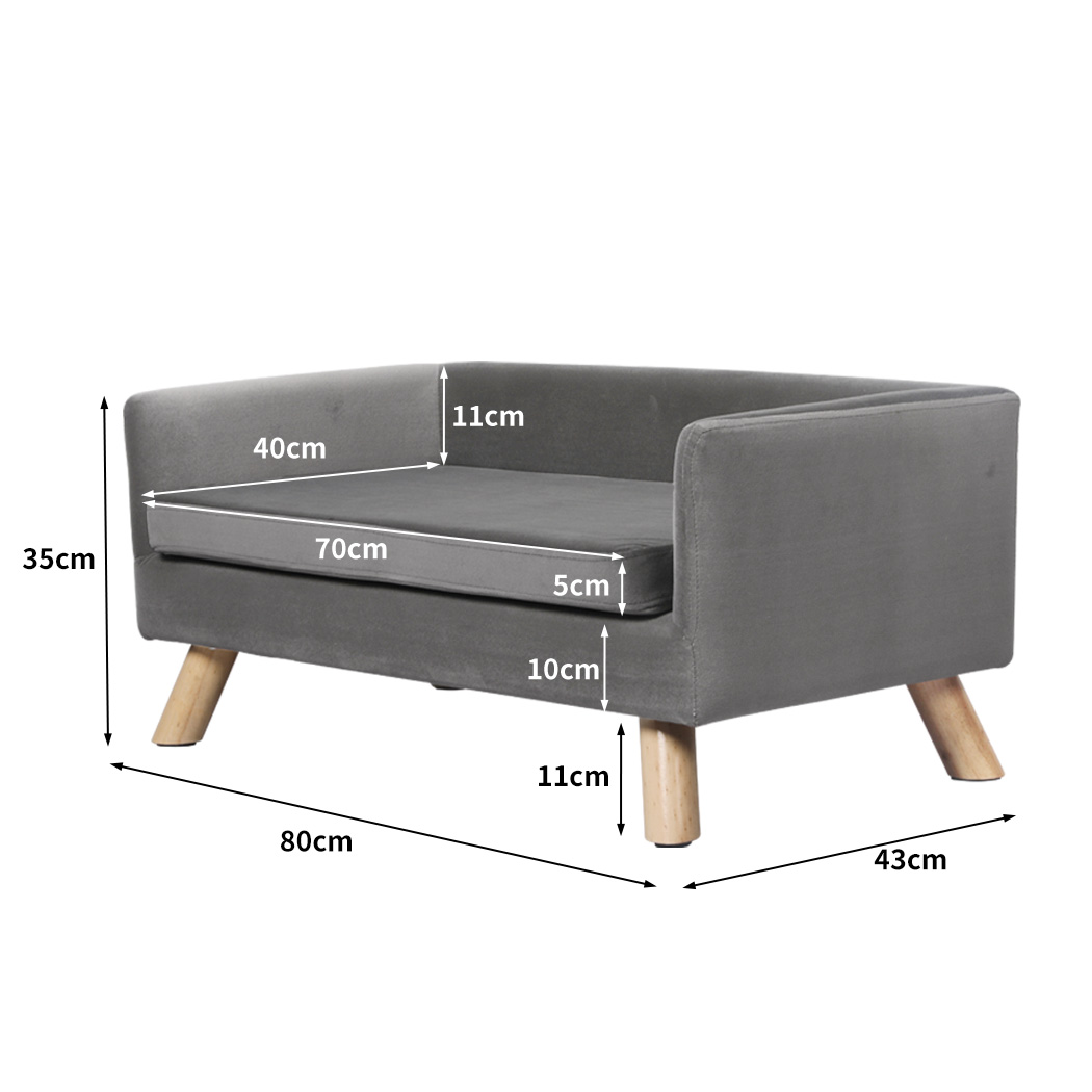 PaWz Pet Sofa Bed Dog Warm Soft Lounge Grey - Image 3