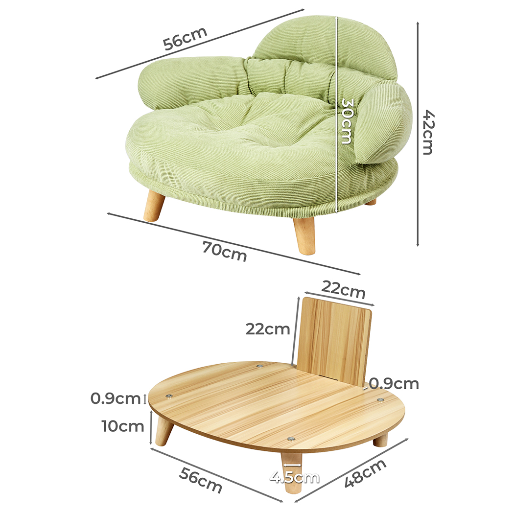 Pawz Elevated Pet Dog Cat Sofa Bed Couch XL Size Green - Image 3