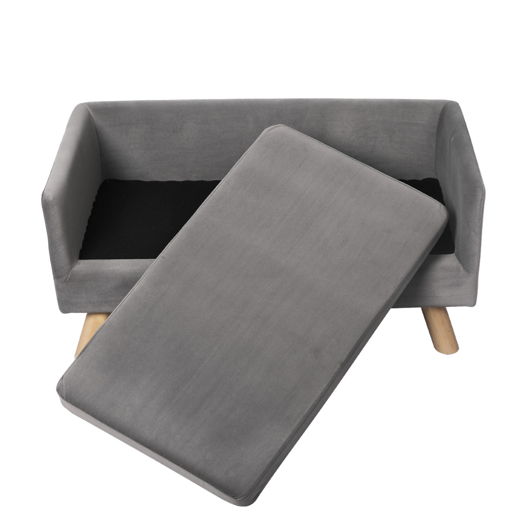 PaWz Pet Sofa Bed Dog Warm Soft Lounge Grey - Image 4