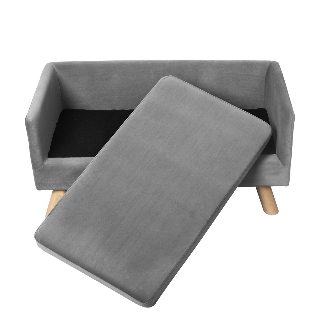 PaWz Pet Sofa Bed Dog Warm Soft Lounge Grey - Image 4