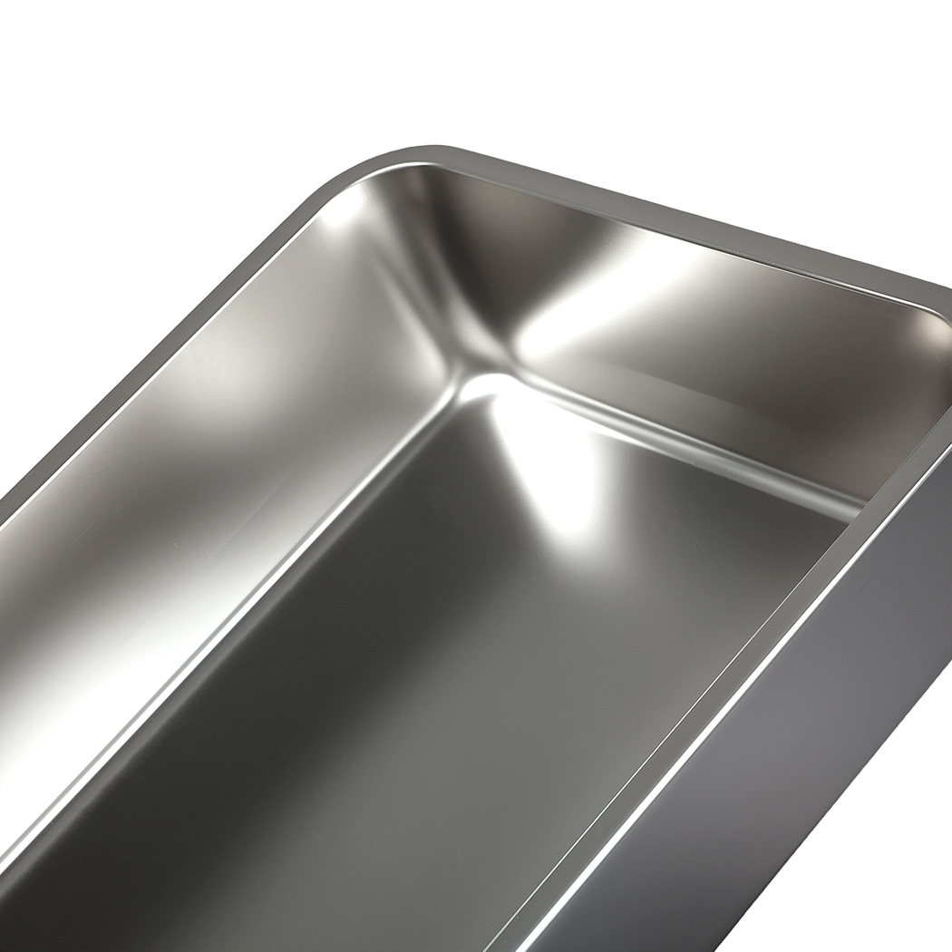 Pawz Stainless Steel Cat Litter Box Large Semi-Enclosed Easy Cleaning Pet Toilet - Image 4
