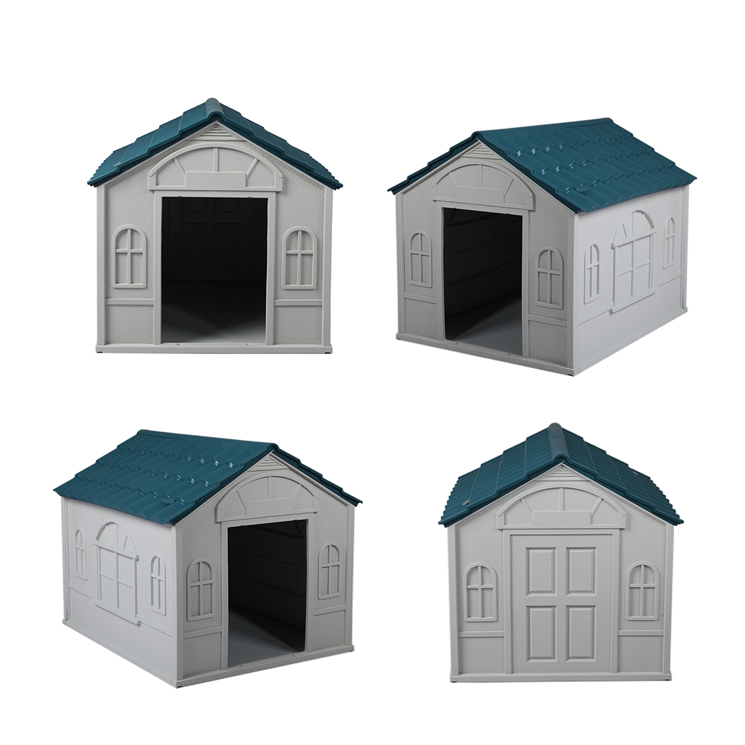 PaWz Dog Kennel Outdoor Indoor Pet Plastic L Blue - Image 5