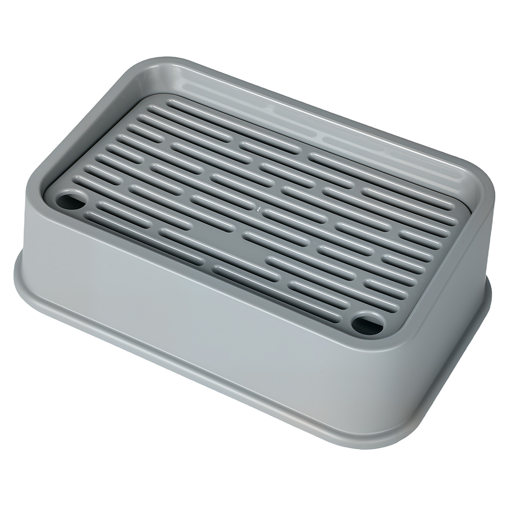 Pawz Stainless Steel Cat Litter Box Large Semi-Enclosed Easy Cleaning Pet Toilet - Image 5